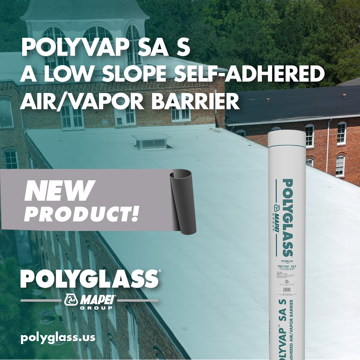 Polyglass Launches PolyVap SA S – A Low Slope Self-Adhered Air/Vapor ...
