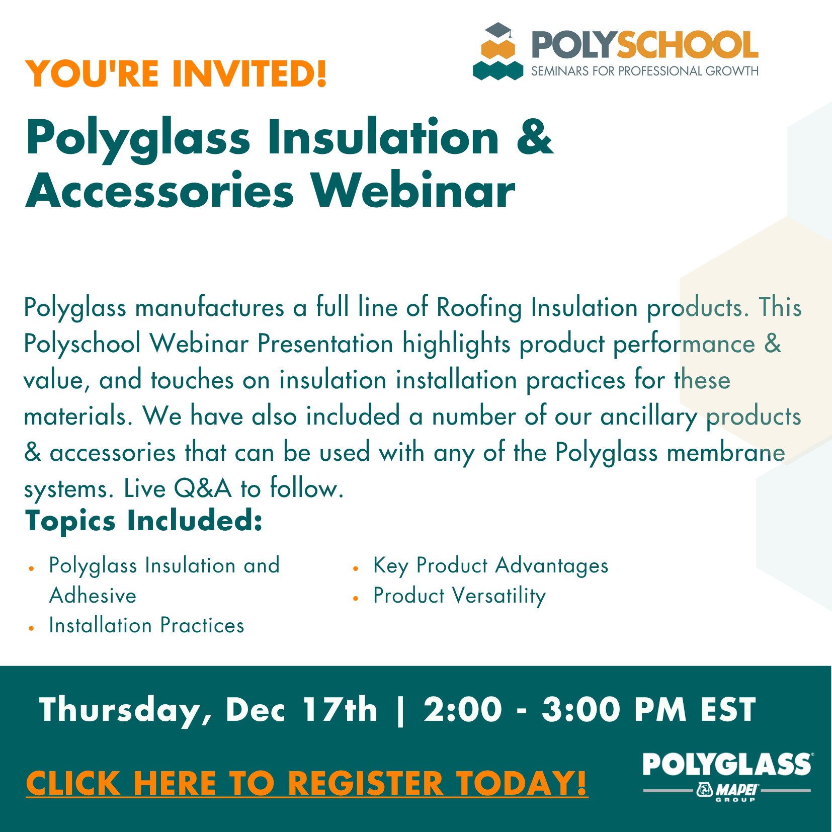 Dec 17 - Webinar - Insulation & Accessories