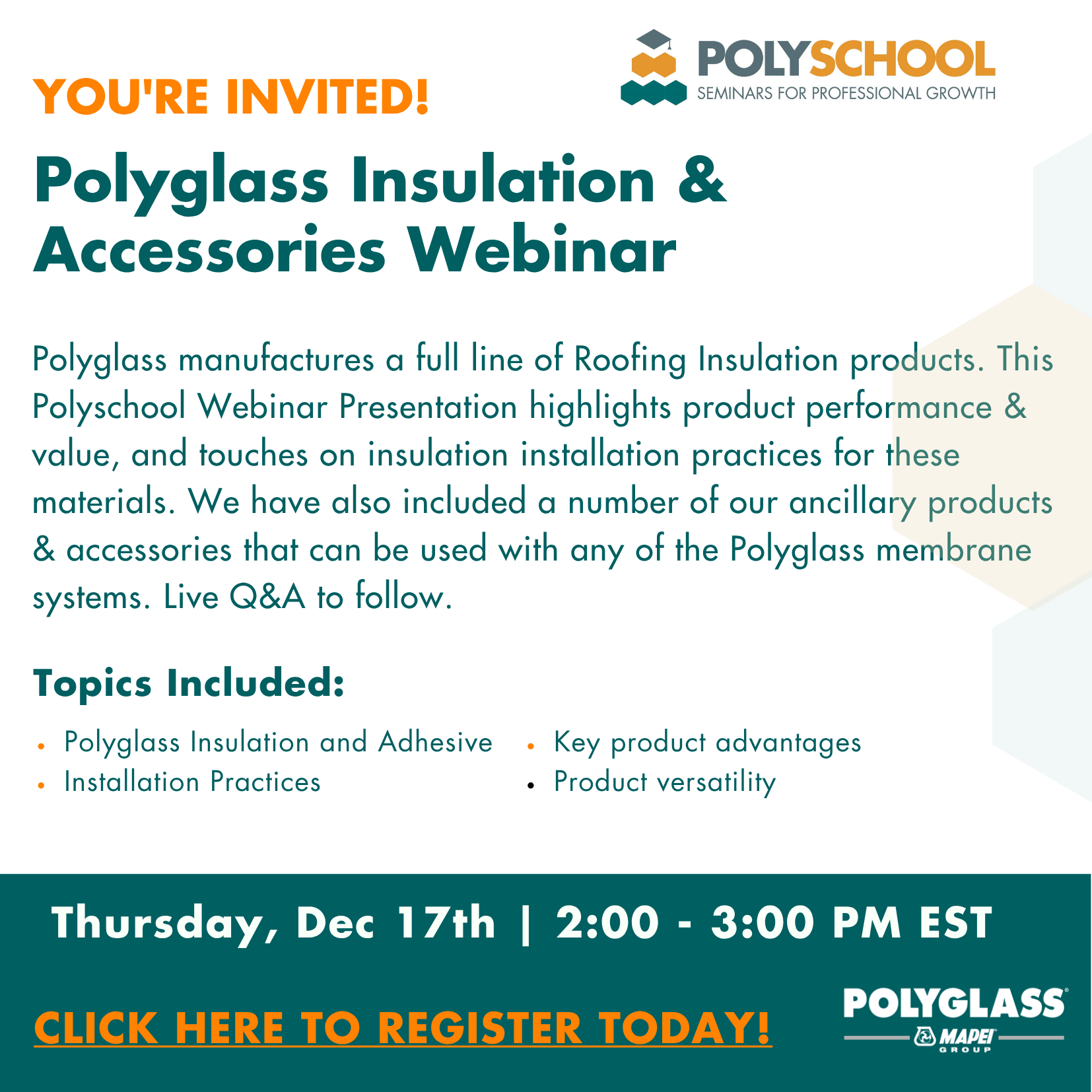 Dec 17 - Webinar - Insulation & Accessories